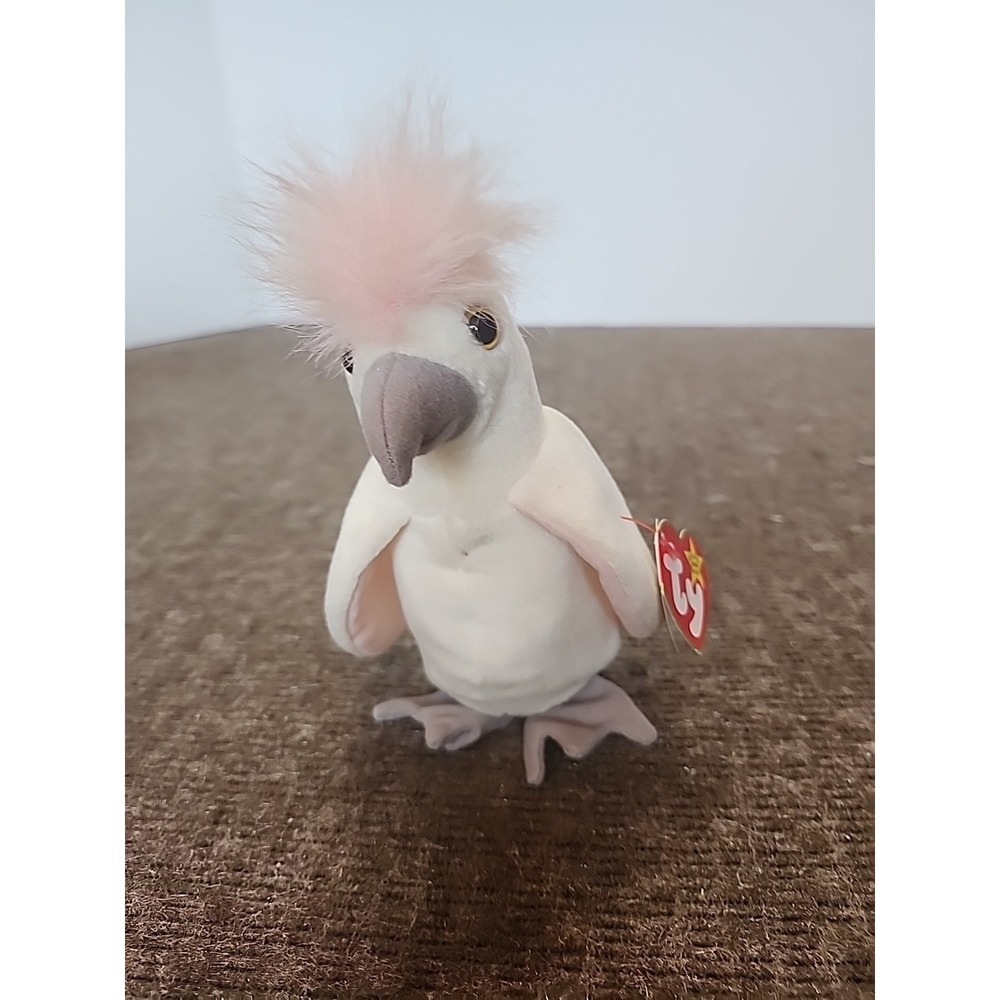 Ty Beanie Babies Kuku Cockatoo Bird‎ #628 Retired